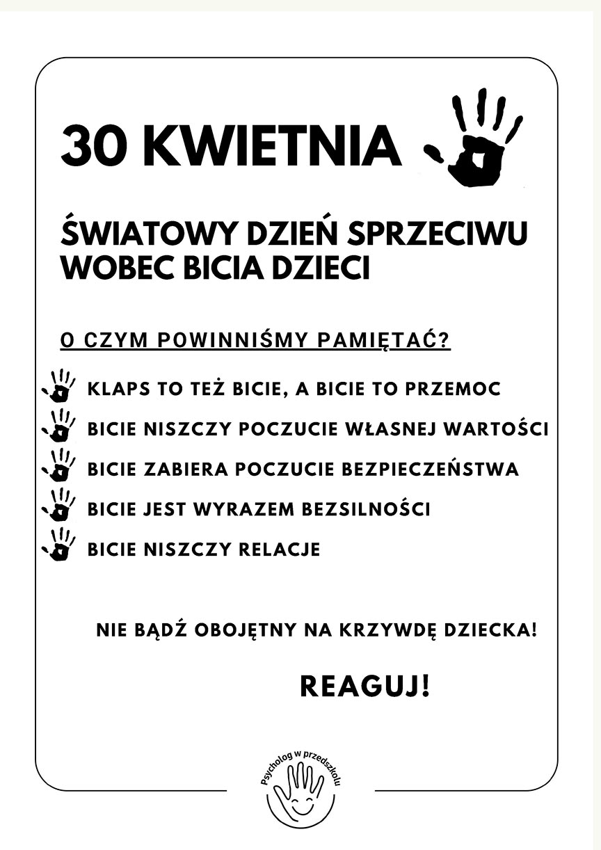 Światowy dzień sprzeciwu wobec bicia dzieci